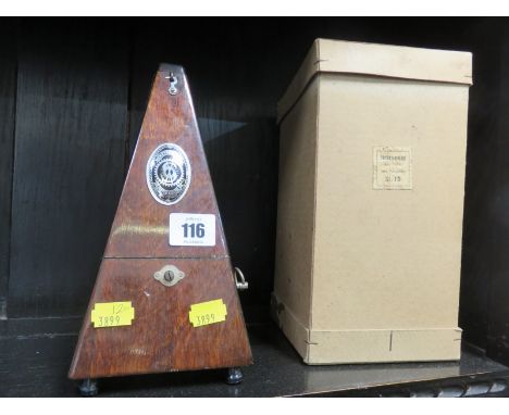 METRONOME, Maelzel oak cased metronome in original box