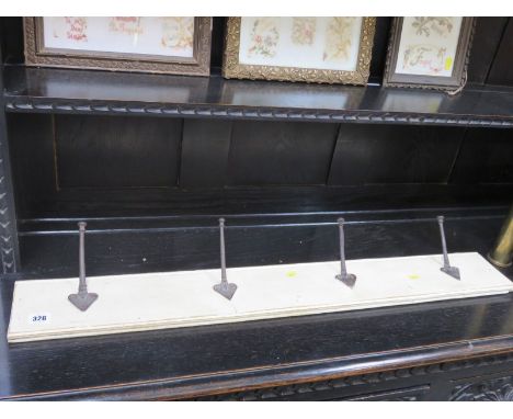 ART NOUVEAU, hook coat rack, 36" width