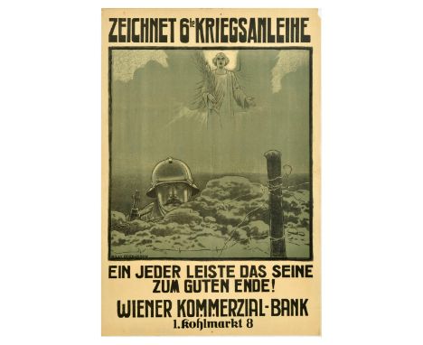 Original vintage World War One war bond poster - Subscribe to the 6th war loan - everyone should do their bit towards the goo