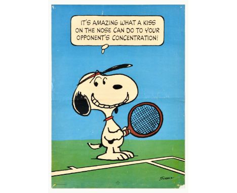 Original vintage poster featuring the iconic comic character Snoopy the Dog by the notable American cartoonist Charles M. Sch