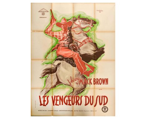 Original vintage movie poster for Les Vengeurs du Sud / Raiders of the South, 1947 Western directed by Lambert Hillyer, starr
