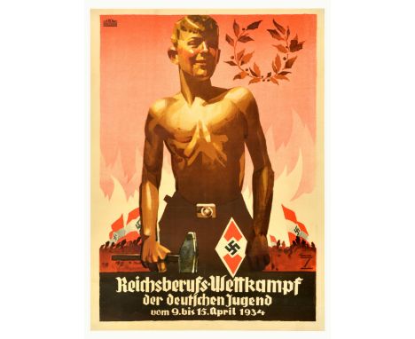 Original vintage propaganda poster - Reich Professional Competition of the German Youth / Reichsberufswettkampf der Deutschen