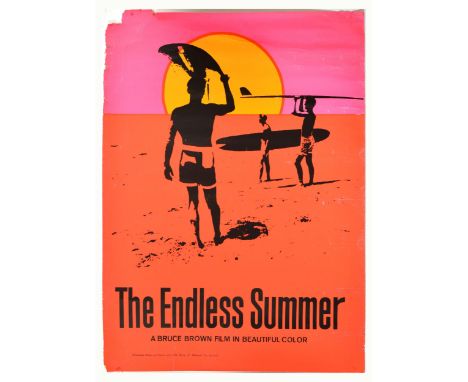 Original vintage commercial movie poster for a sport documentary about American surfing The Endless Summer directed by Bruce 