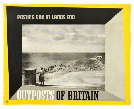 Original vintage advertising poster commissioned by the General Post Office GPO - Posting Box at Lands End - Outposts of Brit