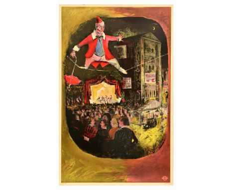 Original vintage London Transport travel advertising poster Enjoy your London - No 8 Pantomimes and Shows featuring an illust