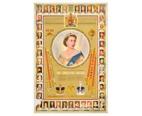 Original vintage poster - With Loyal Greetings from the National Savings Movement. A souvenir of the Coronation of Her Majest
