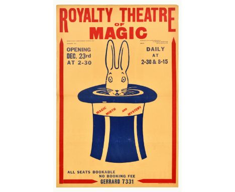 Original vintage advertising poster for the Royal Theatre of Magic licensed by the Lord Chamberlain to F. Dudman Bromwich and