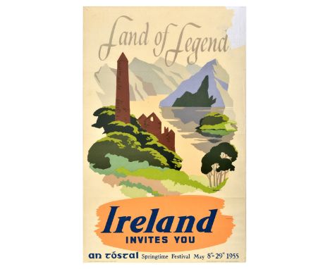 Original vintage travel advertising poster for An Tostal festival Land of Legend Ireland Invites You that took place from 8-2
