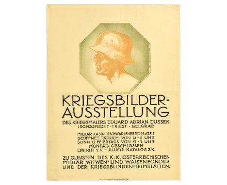 Original vintage exhibition advertising poster for War Pictures Exhibition Kriegsbilder Ausstellung of war painter Eduard Adr