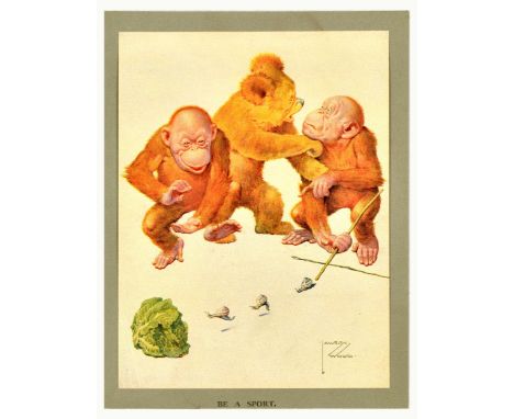 Original vintage humorous poster titled Be a Sport by an English painter, illustrator and designer Lawson Wood (1878-1957) fe
