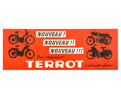 Original vintage poster for the French manufacturer of motorcycles and bicycles Terrot based in Dijon in eastern France (foun