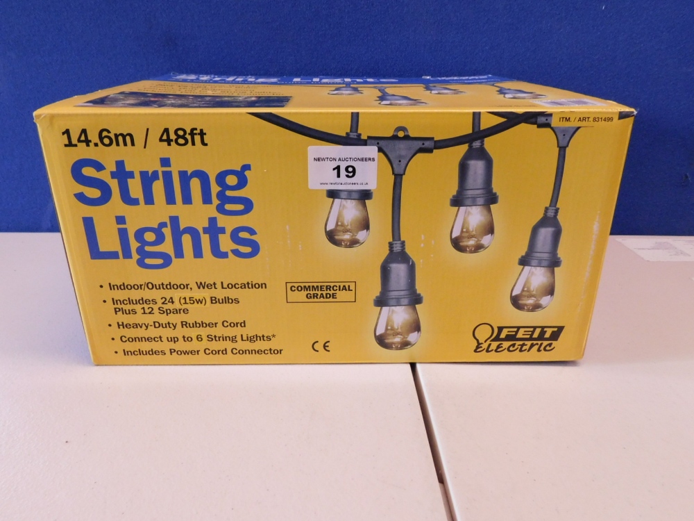 1 BOXED FEIT ELECTRIC INDOOR/OUTDOOR 48FT STRING LIGHTS RRP ?50