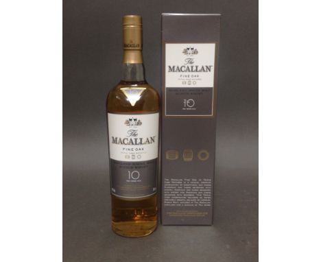 Macallan Fine Oak Triple Cask Matured 10 year old single malt scotch whisky, one bottle, 700ml, 40%, with box, level high sho