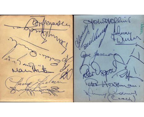 Chelsea 1970s signed album pages including names of Peter Osgood, John Hollins, Eddie McCreadie, Ron Harris and more. Good co