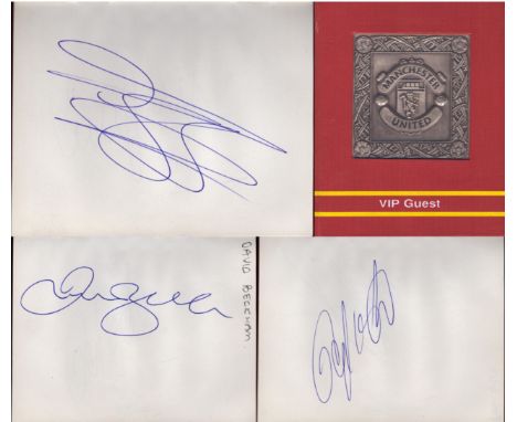 Manchester United VIP Guest autograph book signed by 16 of the 1999/2000 squad including Peter Schmeichel, Gary Neville, Deni