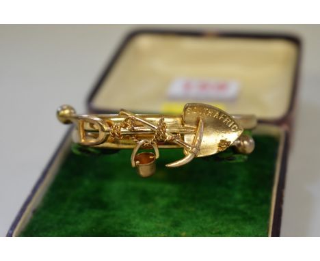 A South African novelty miner's metal bangle, in original fitted box. 