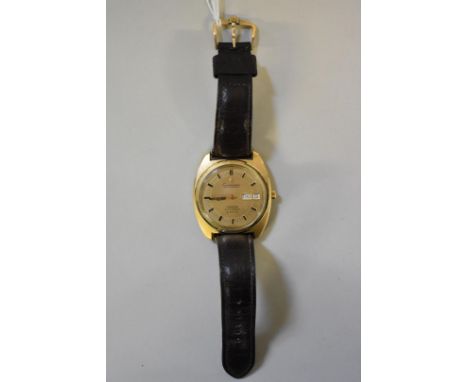 A 1973 Omega Constellation Chronometer Electronic F300 gold plated gentlemans wristwatch, cal 1269, no 36879589, (1973) on le