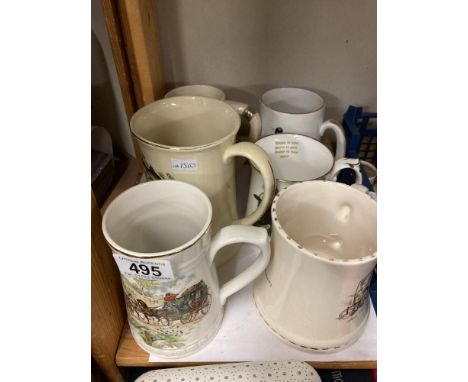 6 ceramic tankards 