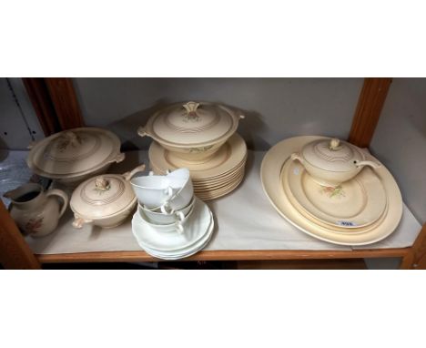 A Newall part service dinner pots &amp; tureens &amp; 3 Aynsien cups &amp; saucers 