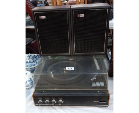 A vintage Philips record player &amp; A boxed RH400 big sound speakers COLLECT ONLY 