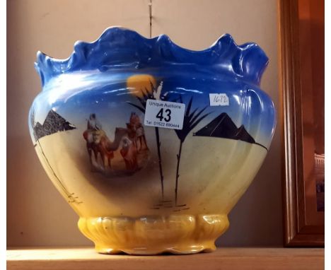 A 1920s pottery planter with Egyptian revival scenery COLLECT ONLY 