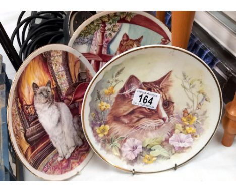 3 cat collectors plates 