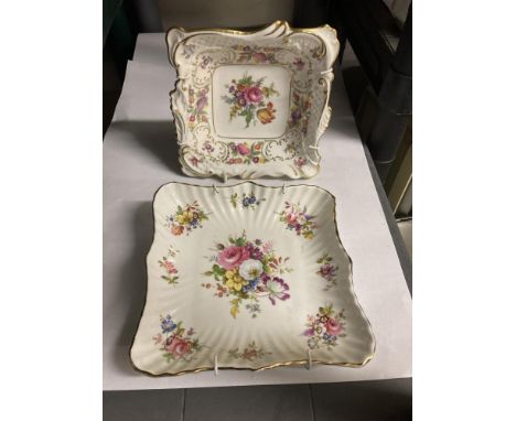 2 Hammersley bone china plates with hangers 