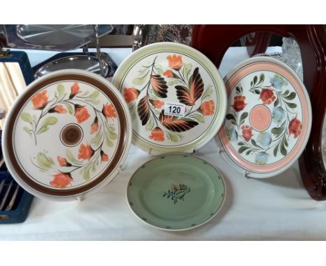 3 Denby &amp; 1 Poole patten plates 