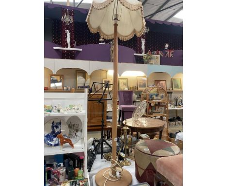 A pine standard lamp &amp; shade COLLECT ONLY 