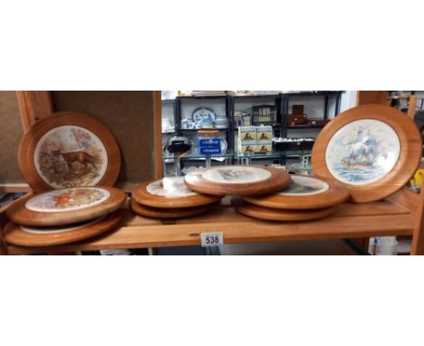 9 Wooden mount ceramic stands 