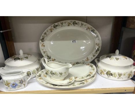 A quantity of Royal Doulton Larchmont Ceramic tureens and plates 