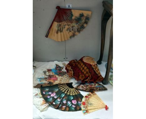 A collection of vintage fans 