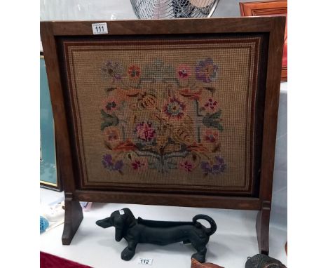 A framed Woolworth tapestry fire screen COLLECT ONLY 