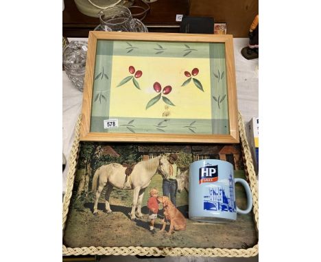 A pair of vintage trays
