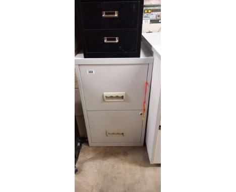 A light grey 2 drawer filing cabinet 66 x 40 x 40cm