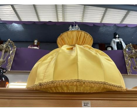 A yellow broad domed lamp shade for a standard lamp (52cm Diameter) 