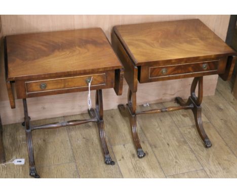 A pair of small Regency style mahogany sofa table type coffee tables W.47cm