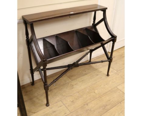 A Regency style mahogany book trough W.92cm