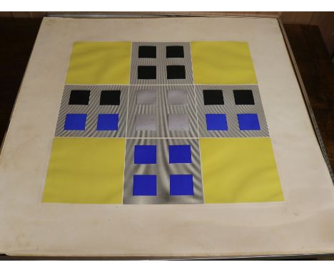 Jesus Raphael Soto, limited edition print, Untitled, signed in pencil, overall 94 x 94cm