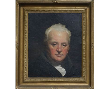 Manner of Raeburn, oil on board, Portrait of a gentleman, 43 x 35cm