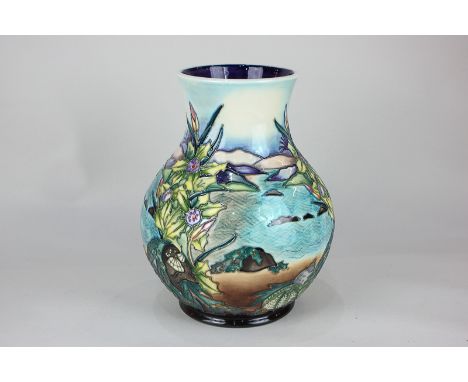 A Moorcroft 'Islay' vase of baluster form, decorated with shells and plants on a seashore, dated 1998, marks to base includin