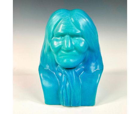 Part of the Great American Indian Chiefs series, Chiricahua Apache leader in light blue glaze. Van Briggle imprint on bottom 