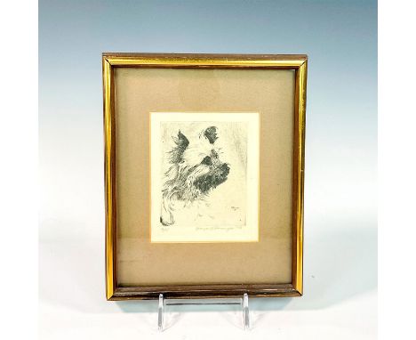 An intaglio print incised using acid into a metal plate. Edition 12/25. Signed lower right by artist and dated 1933. Sight si