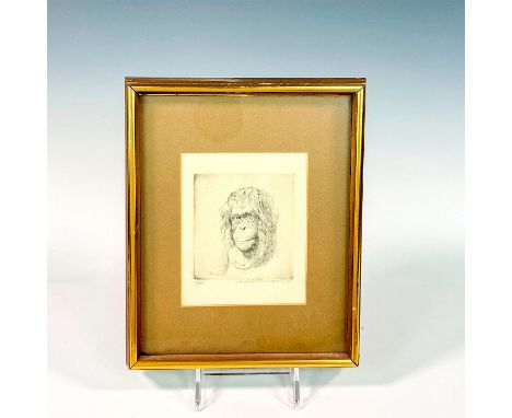 An intaglio print incised using acid into a metal plate. Edition 21/50. Signed lower right by artist and dated 1926. Sight si