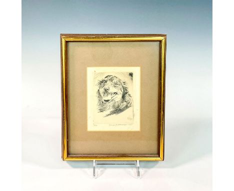 An intaglio print incised using acid into a metal plate. Edition 16/50. Signed lower right by artist and dated 1935. Sight si