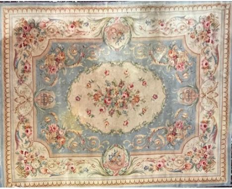 A late 19th century James Templeton &amp; Co. Ltd. Scottish Aubusson hand woven floor carpet rug. The carpet having a central