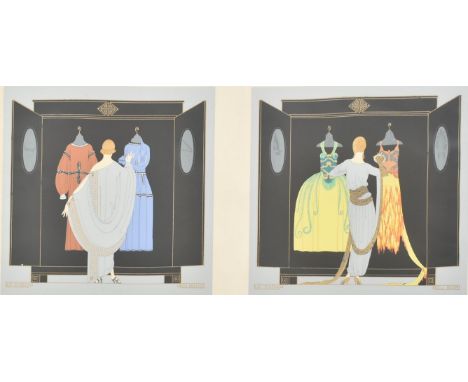 Ert&eacute; (Romain de Tirtoff, 1892-1990) - An Art Deco early 20th century colour serigraph on two panels titled ' Le Choix 