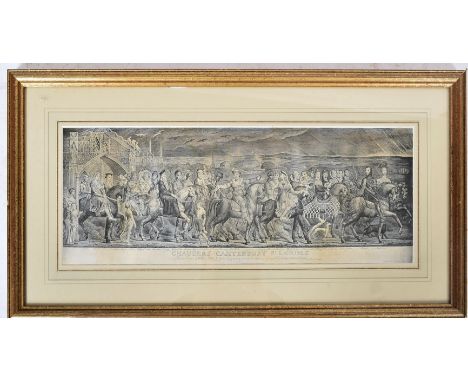 After William Blake&nbsp;(1757 - 1827) - An early 20th century halftone collotype print of ' Chaucers Canterbury Pilgrims ' b