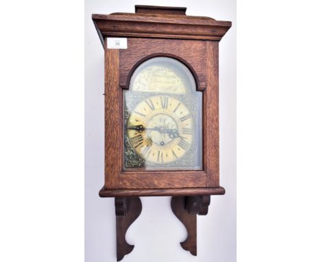 A Victorian 19th century South Coast oak cased single fusee 24hr movement&nbsp; wall hanging clock by John Charles of Portsmo