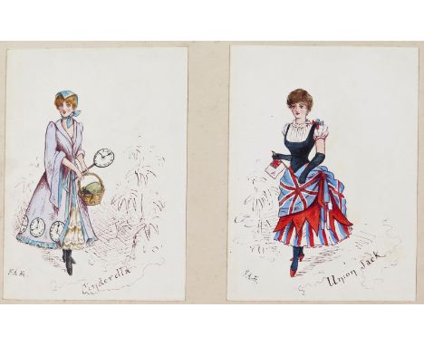F.A.B. and G.H.B. c.1883 An album of approx. 63 costume designs including characters such as Polly Pluckrose, Black-Eyed Susa